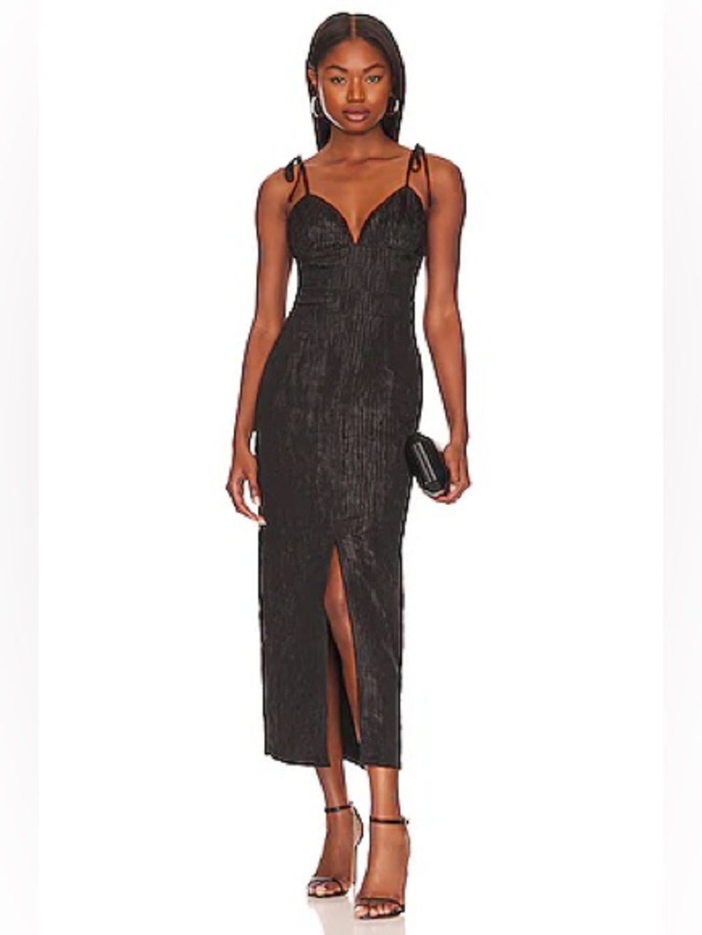 BCBGMAXAZRIA Pleated Front Slip Cocktail Dress